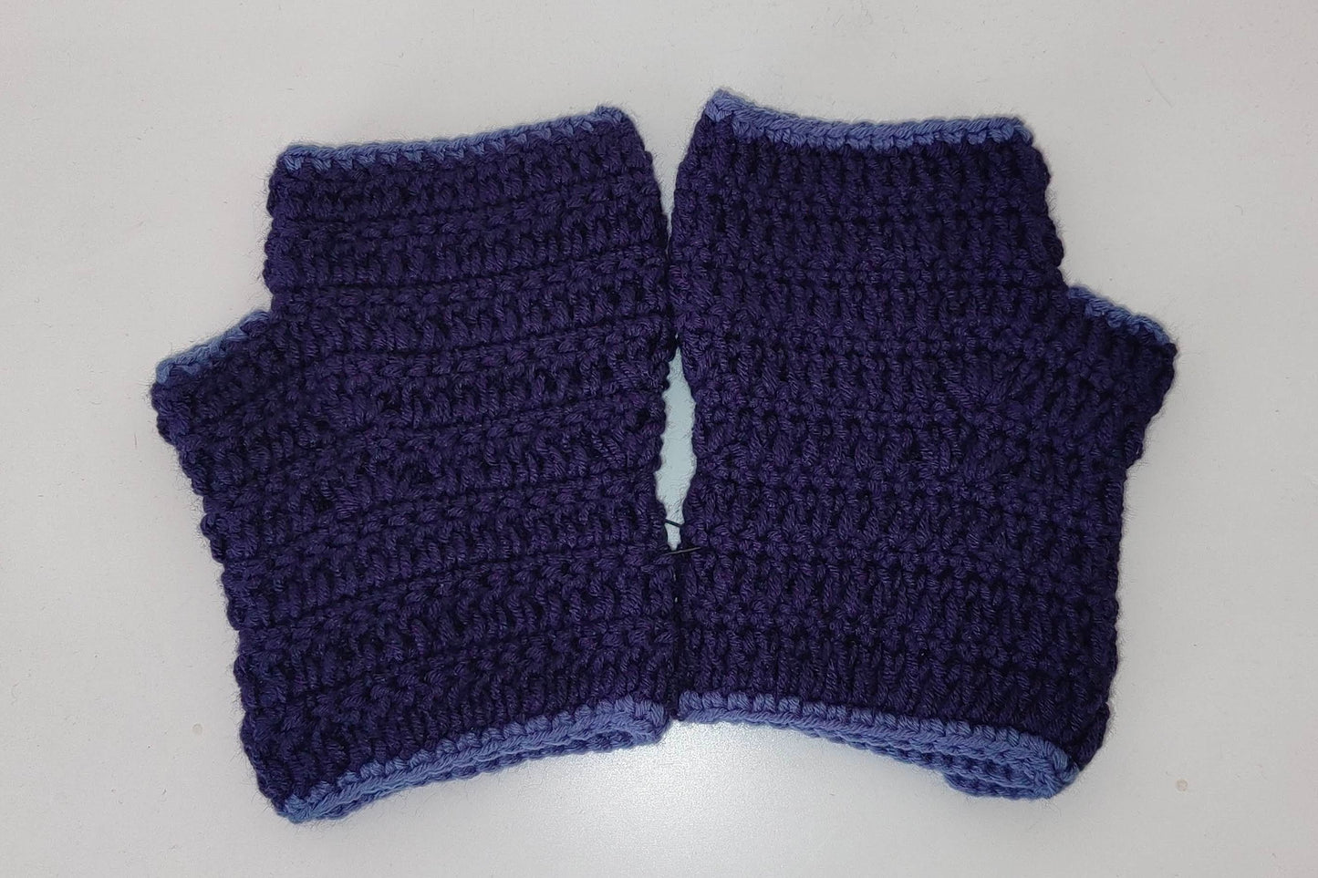 Blue on Blue Fingerless Gloves - Dark