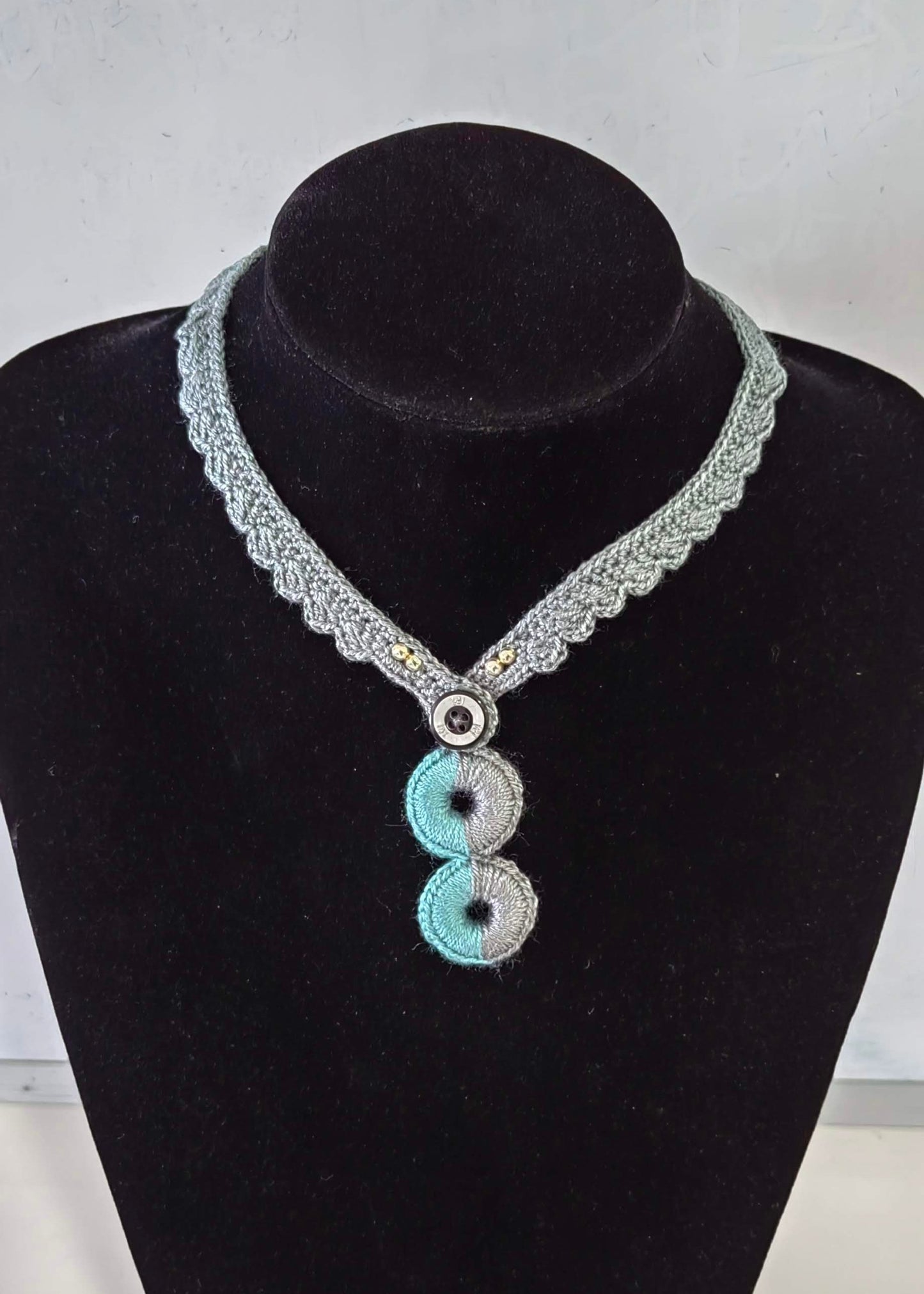 Yin and Yang Crochet Necklace