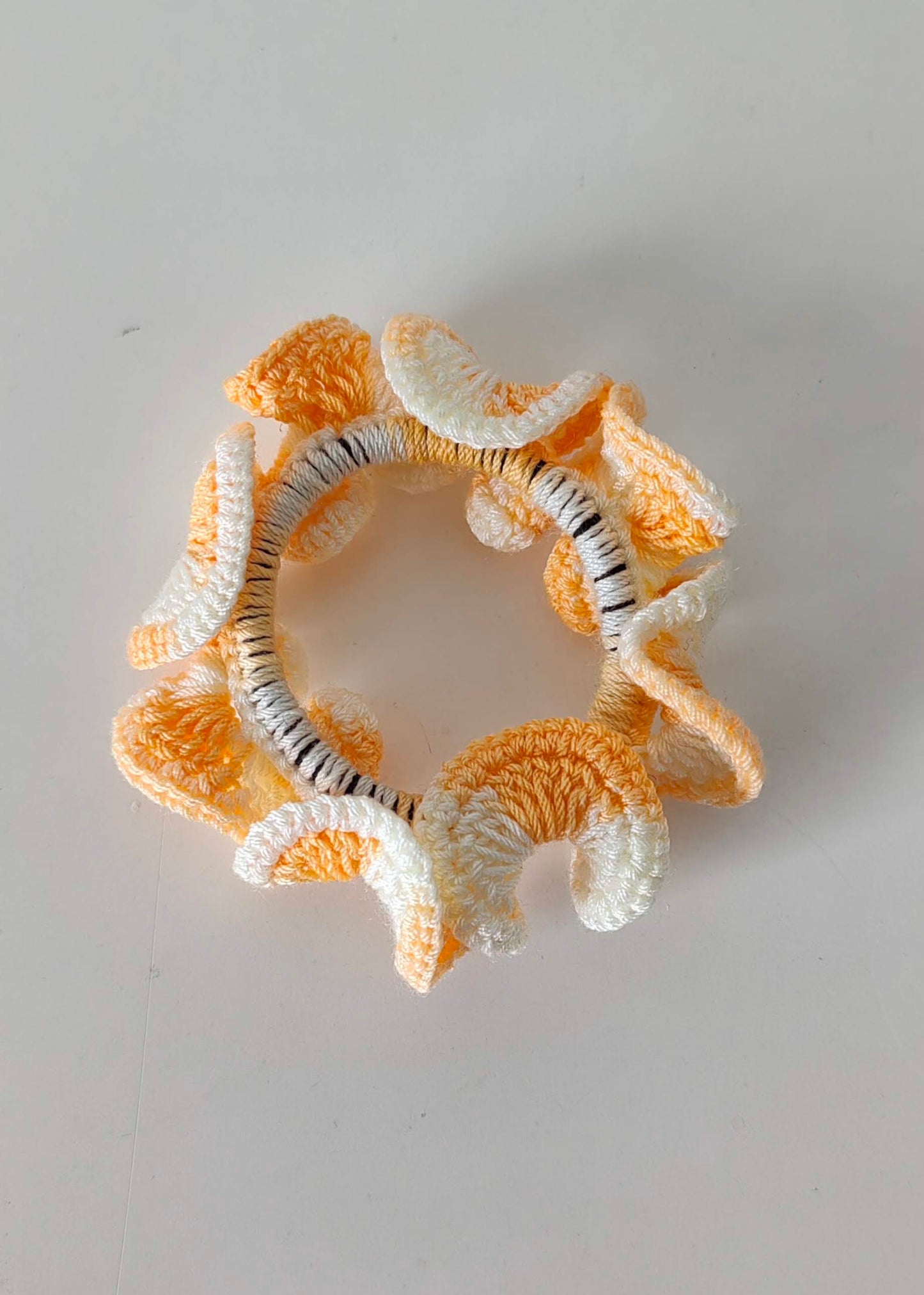 Ruffle Crochet Scrunchie