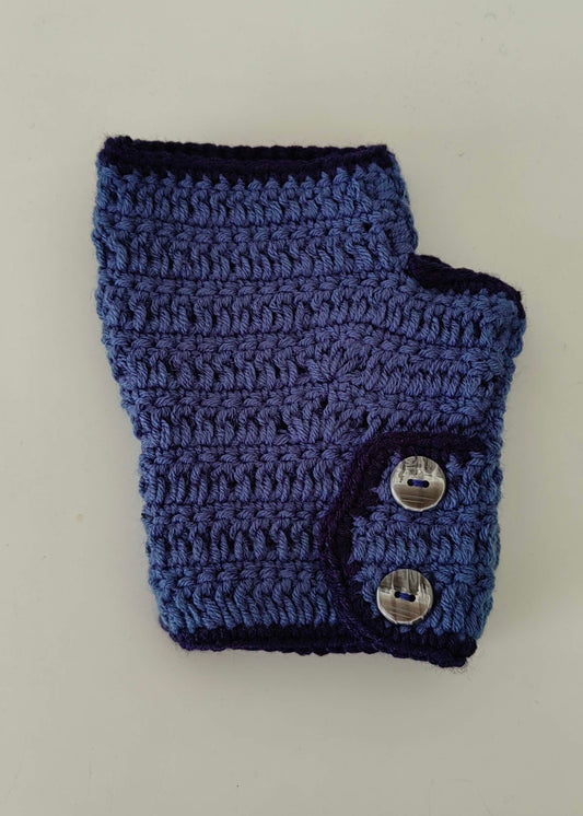 Blue on Blue Fingerless Gloves - Light