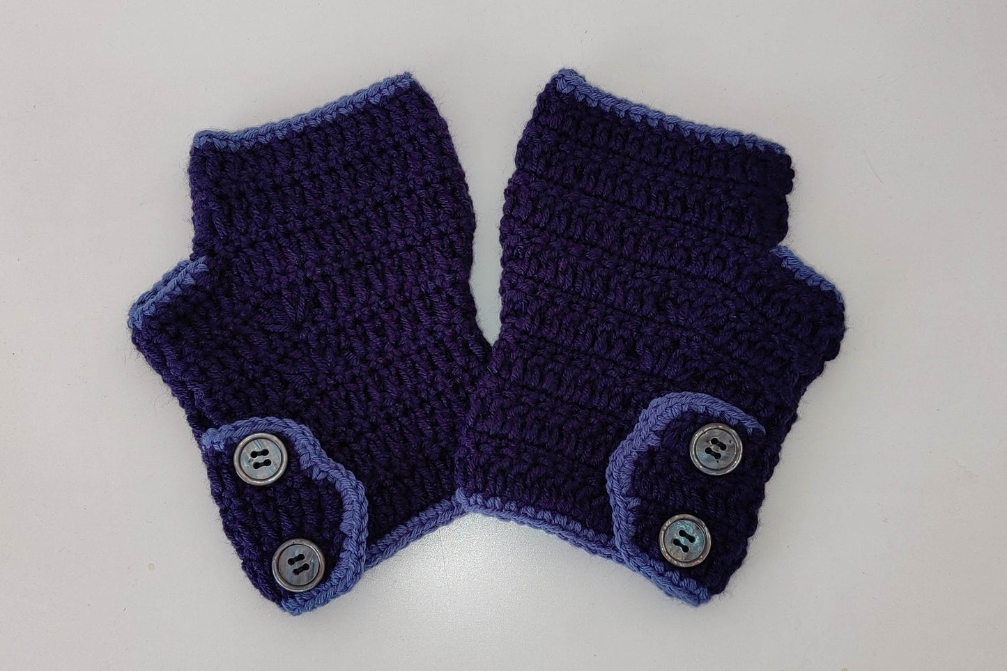 Blue on Blue Fingerless Gloves - Dark