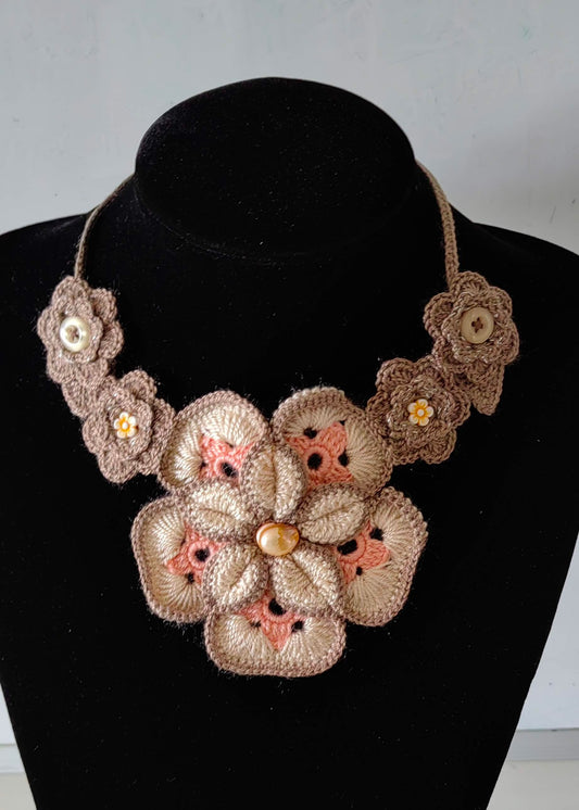 Floral Statement Crochet Necklace