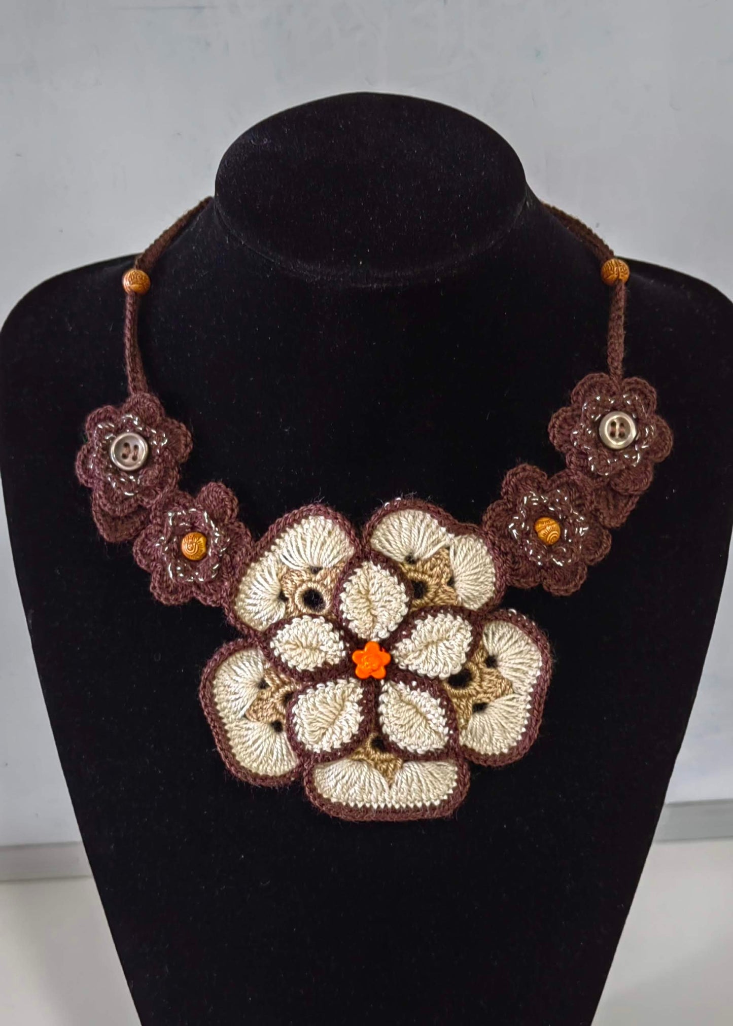 Floral Statement Crochet Necklace