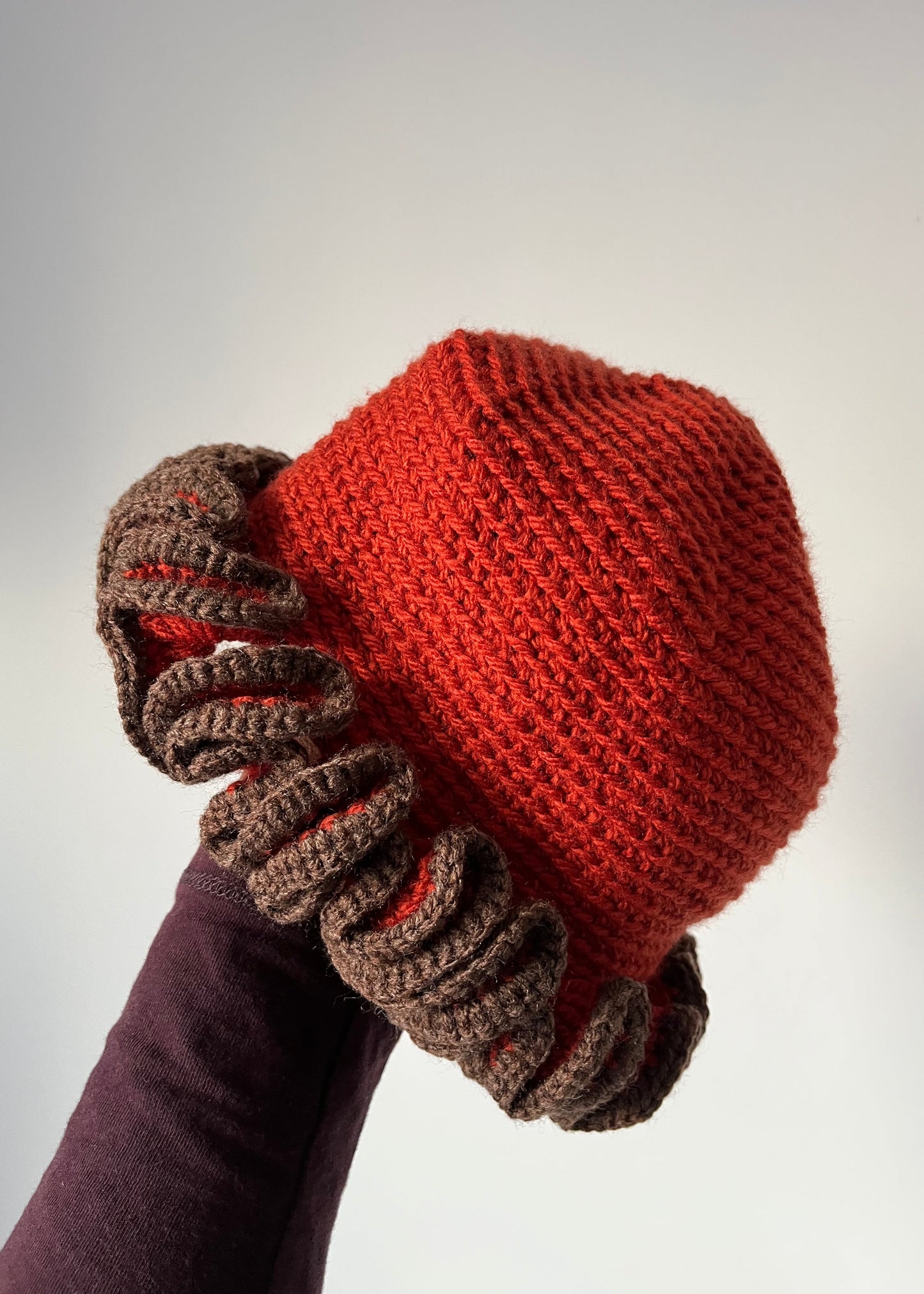 Crochet Ruffle Brim Hat