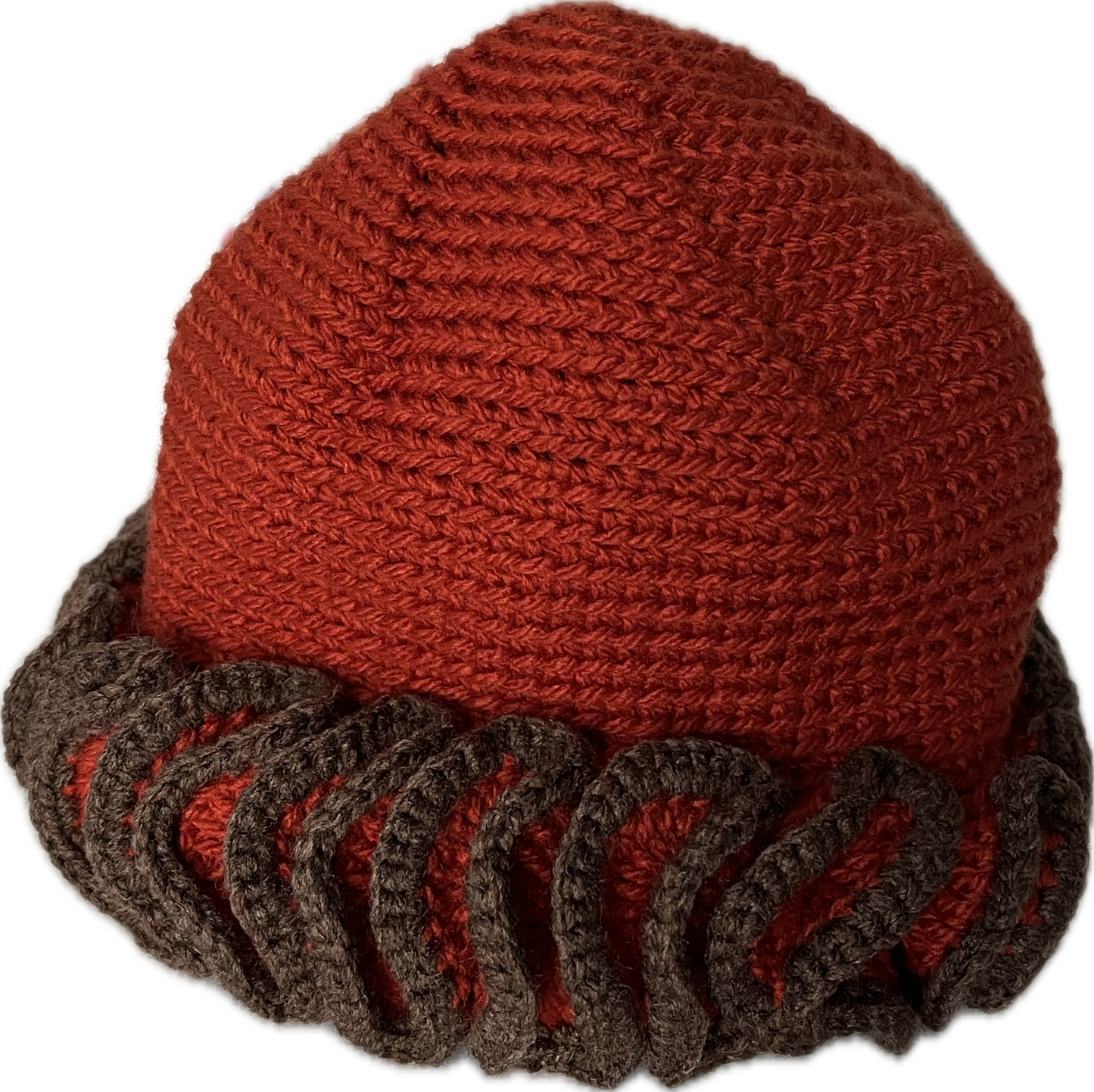 Crochet Ruffle Brim Hat