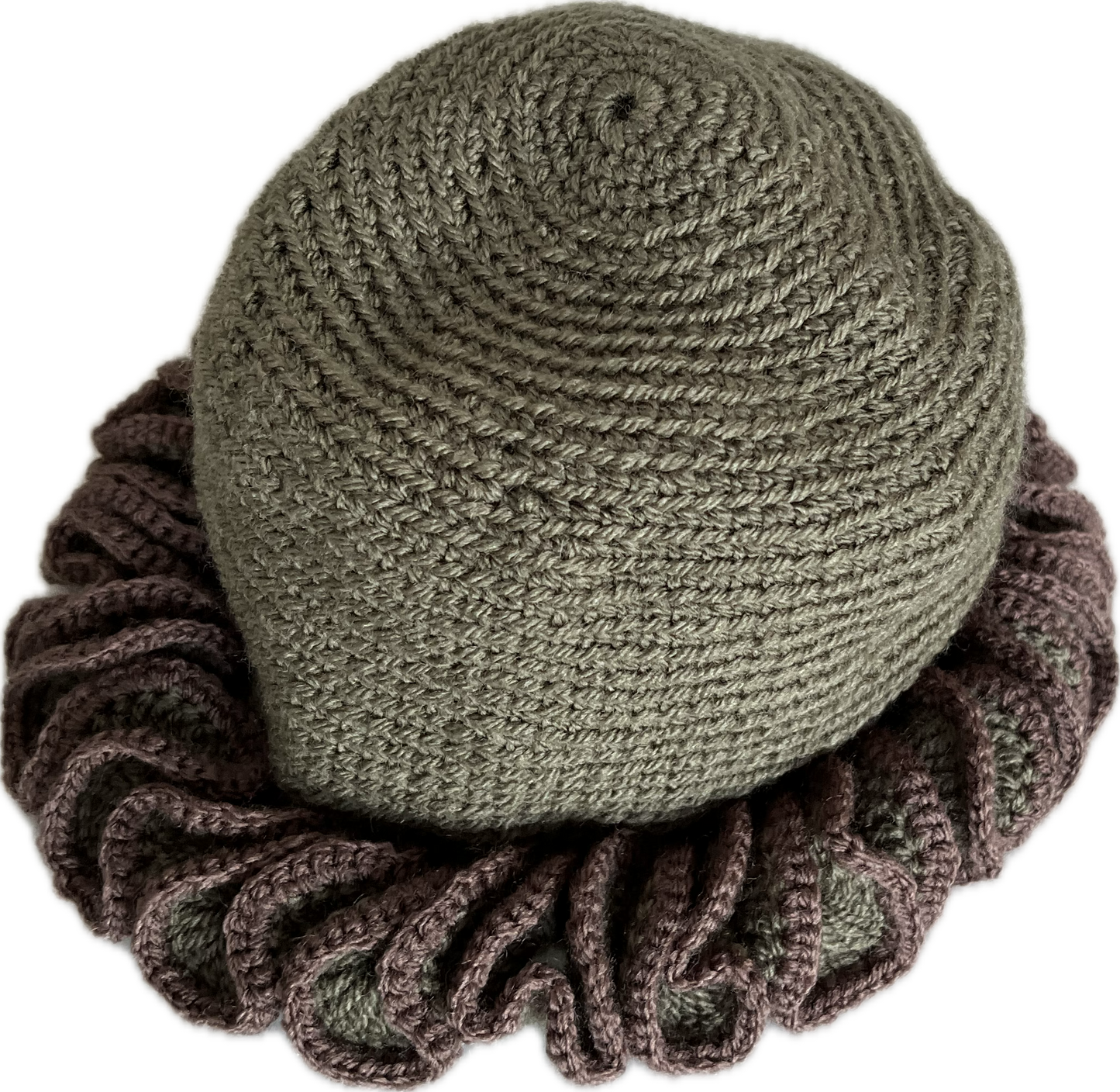 Crochet Ruffle Brim Hat